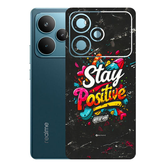 Realme Phone Skins (All Models) - Stay Positive Black - 3D Embossed Finish (L-31) Realme P4 Pro 5G