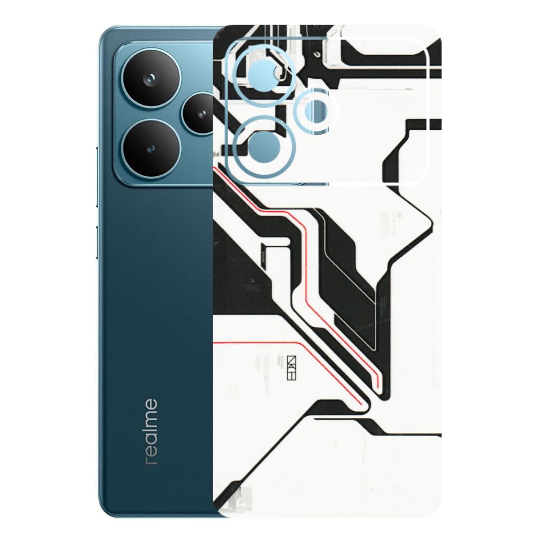Realme Phone Skins (All Models) - White Techy Logo - 3D Embossed Finish (L-312) Realme P4 Pro 5G
