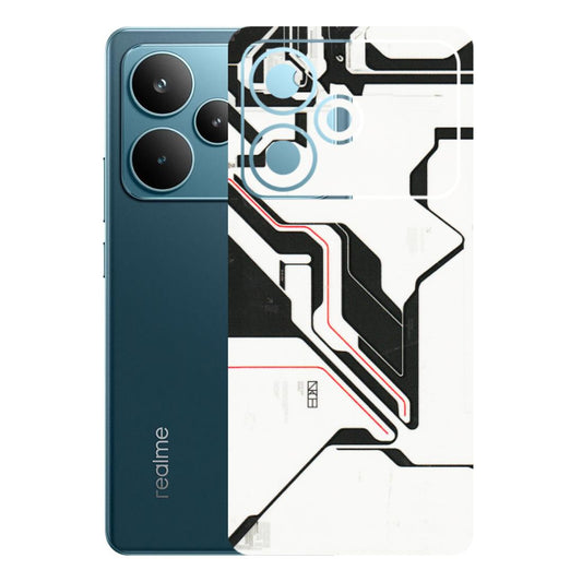 Realme Phone Skins (All Models) - White Techy Logo - 3D Embossed Finish (L-312) Realme P4 Pro 5G