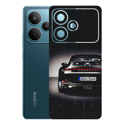 Realme Phone Skins (All Models) - New Black Porsche GT3 - 3D Embossed Finish (L-327) Realme P4 Pro 5G