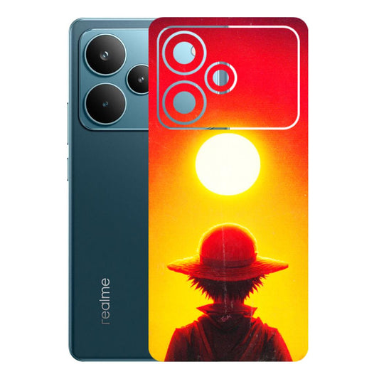 Realme Phone Skins (All Models) - Cool Sunset With Monkey D.Luffy Anime - 3D Embossed Finish (L-329) Realme P4 Pro 5G