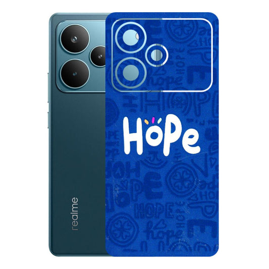 Realme Phone Skins (All Models) - Hope Doodles Blue - 3D Embossed Finish (L-43) Realme P4 Pro 5G