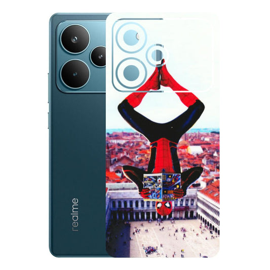 Realme Phone Skins (All Models) - Spiderman Hanging - 3D Embossed Finish (L-53) Realme P4 Pro 5G