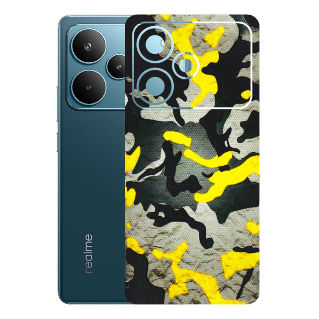Realme Phone Skins (All Models) - Yellow Camouflage - 3D Embossed Finish (L-61) Realme P4 Pro 5G