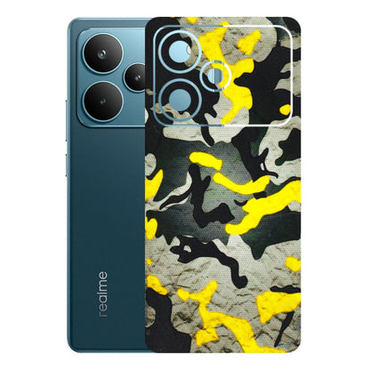 Realme Phone Skins (All Models) - Yellow Camouflage - 3D Embossed Finish (L-61) Realme P4 Pro 5G