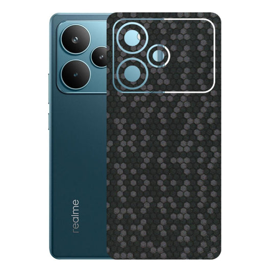 Realme Phone Skins (All Models) - Black Grey Honeycomb Sober - 3D Embossed Finish (L-85) Realme P4 Pro 5G