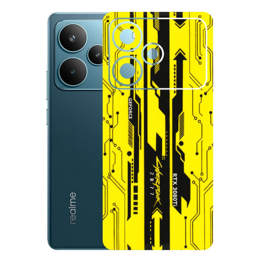 Realme Phone Skins (All Models) - Yellow Cyberpunk - 3D Embossed Finish (L-93) Realme P4 Pro 5G