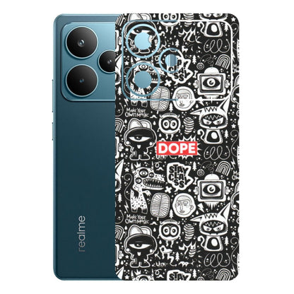Realme Phone Skins (All Models) - Dope Stay Classy Black Doodles - Matte Finish (M-126) Realme P4 Pro 5G