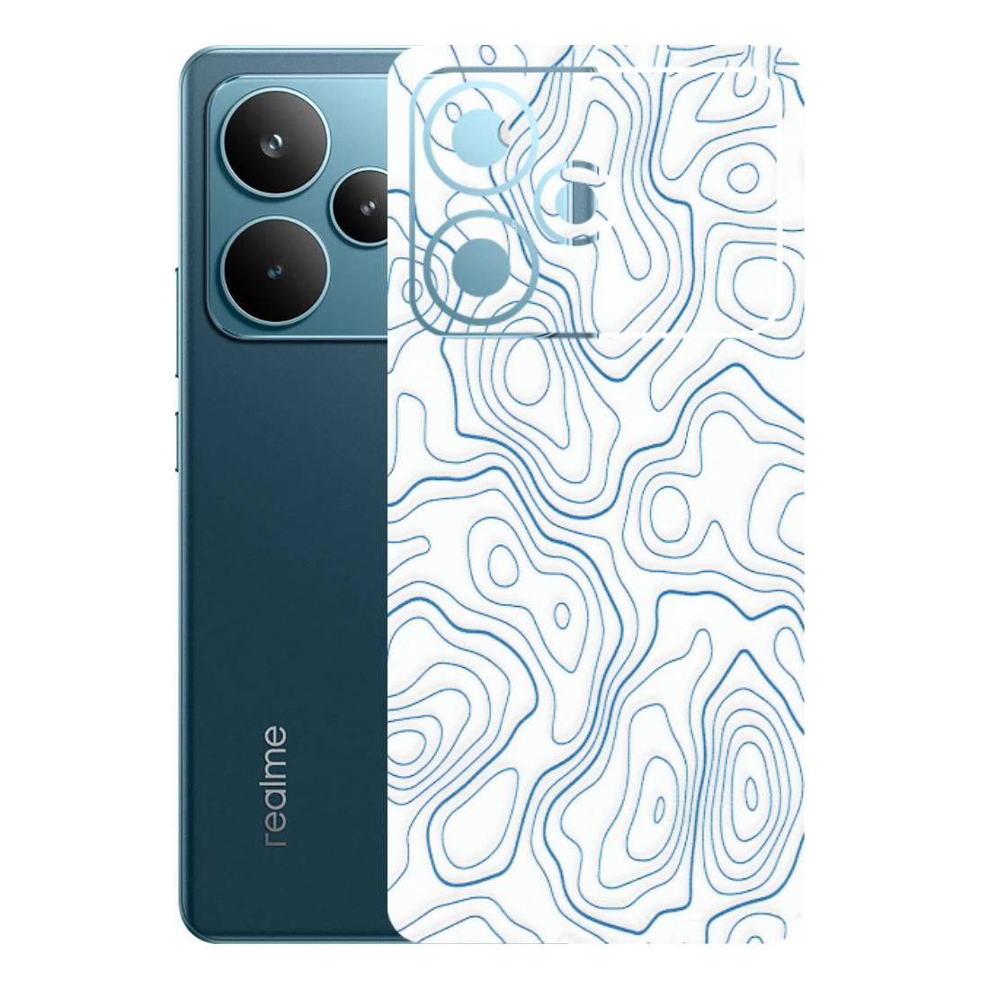 Realme Phone Skins (All Models) - Blue And White Swirls - Matte Finish (M-139) Realme P4 Pro 5G