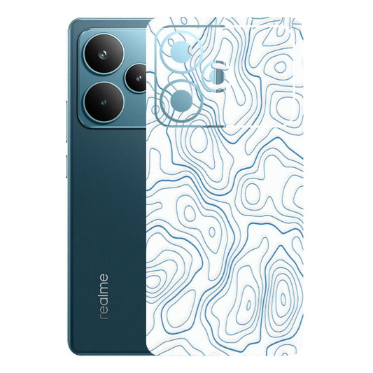 Realme Phone Skins (All Models) - Blue And White Swirls - Matte Finish (M-139) Realme P4 Pro 5G