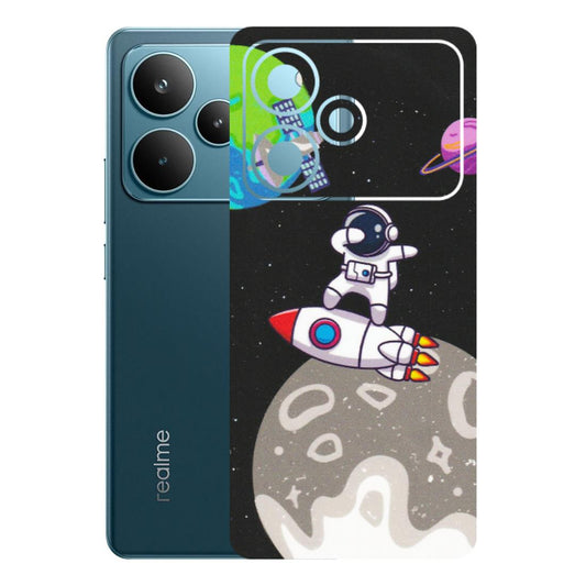 Realme Phone Skins (All Models) - Astronaut Vibing Toon Running - Matte Finish (M-39) Realme P4 Pro 5G