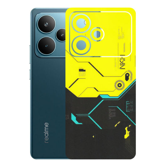 Realme Phone Skins (All Models) - Black Yellow Technica - Matte Finish (M-53) Realme P4 Pro 5G