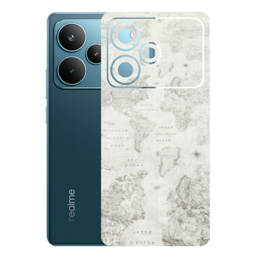 Realme Phone Skins (All Models) - World Travel Map - Transparent Finish (T-04) Realme P4 Pro 5G
