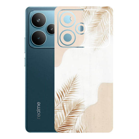 Realme Phone Skins (All Models) - Gold Petals Abstract - Transparent Finish (T-08) Realme P4 Pro 5G
