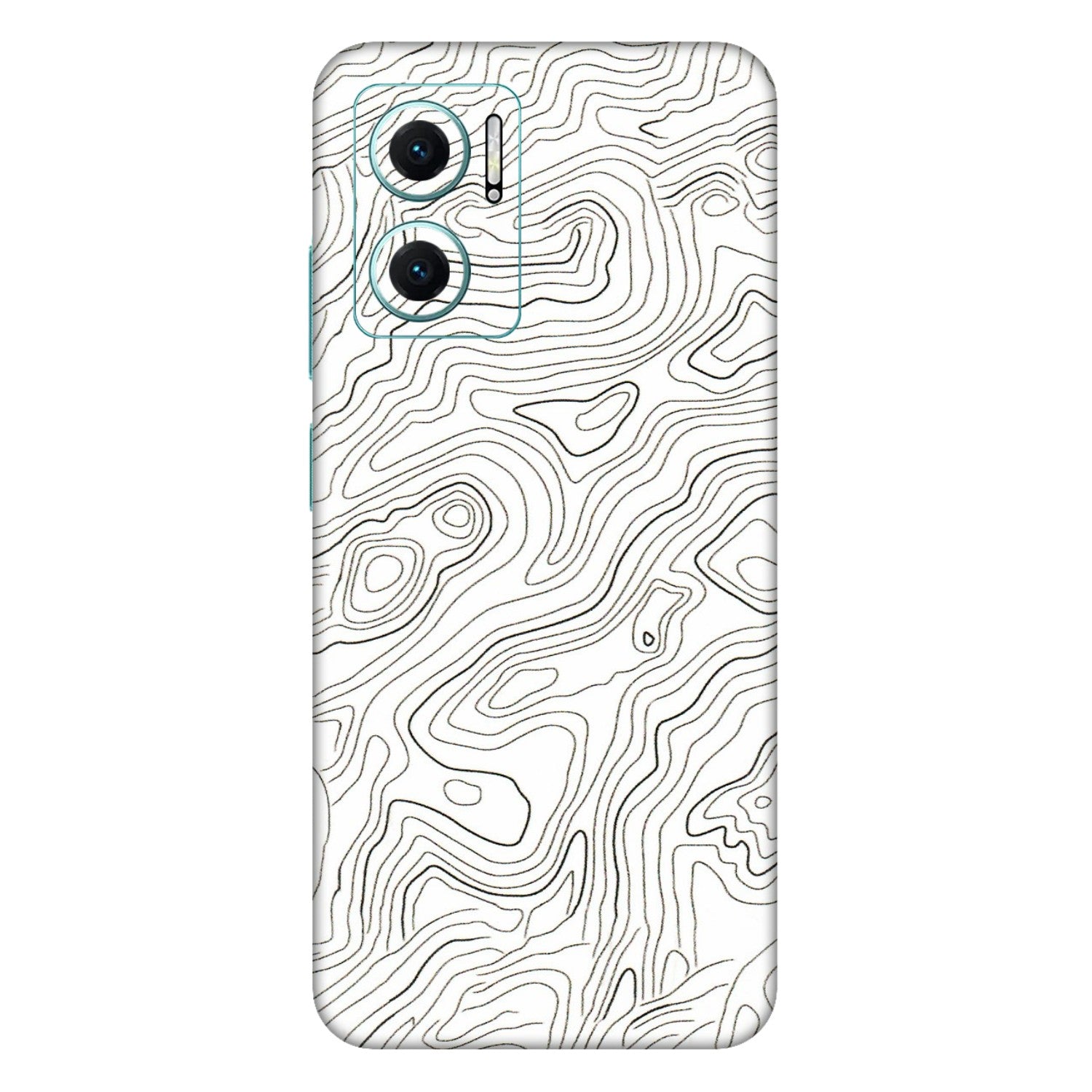 Xiaomi Redmi Phone Skins (All Models) - White Black Swirls - 3D Embossed Finish (L-219) Mi 10 5G