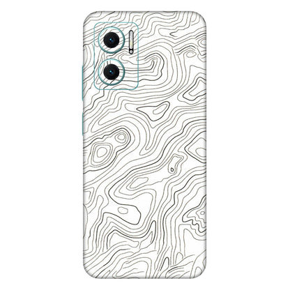 Xiaomi Redmi Phone Skins (All Models) - White Black Swirls - 3D Embossed Finish (L-219) Mi 10 5G