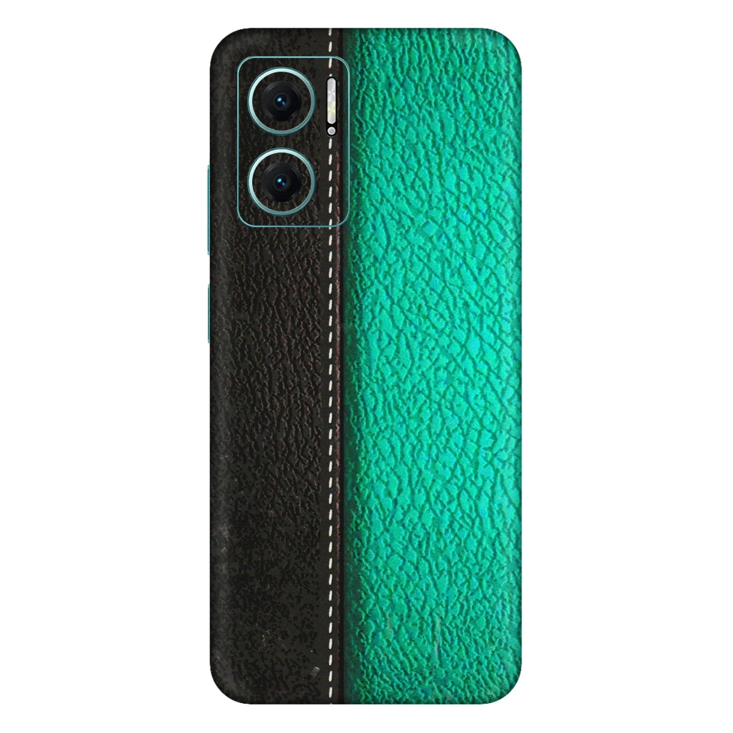 Xiaomi Redmi Phone Skins (All Models) - Black Green Dual  Leather Stich - 3D Embossed Finish (L-233) Mi 10 5G