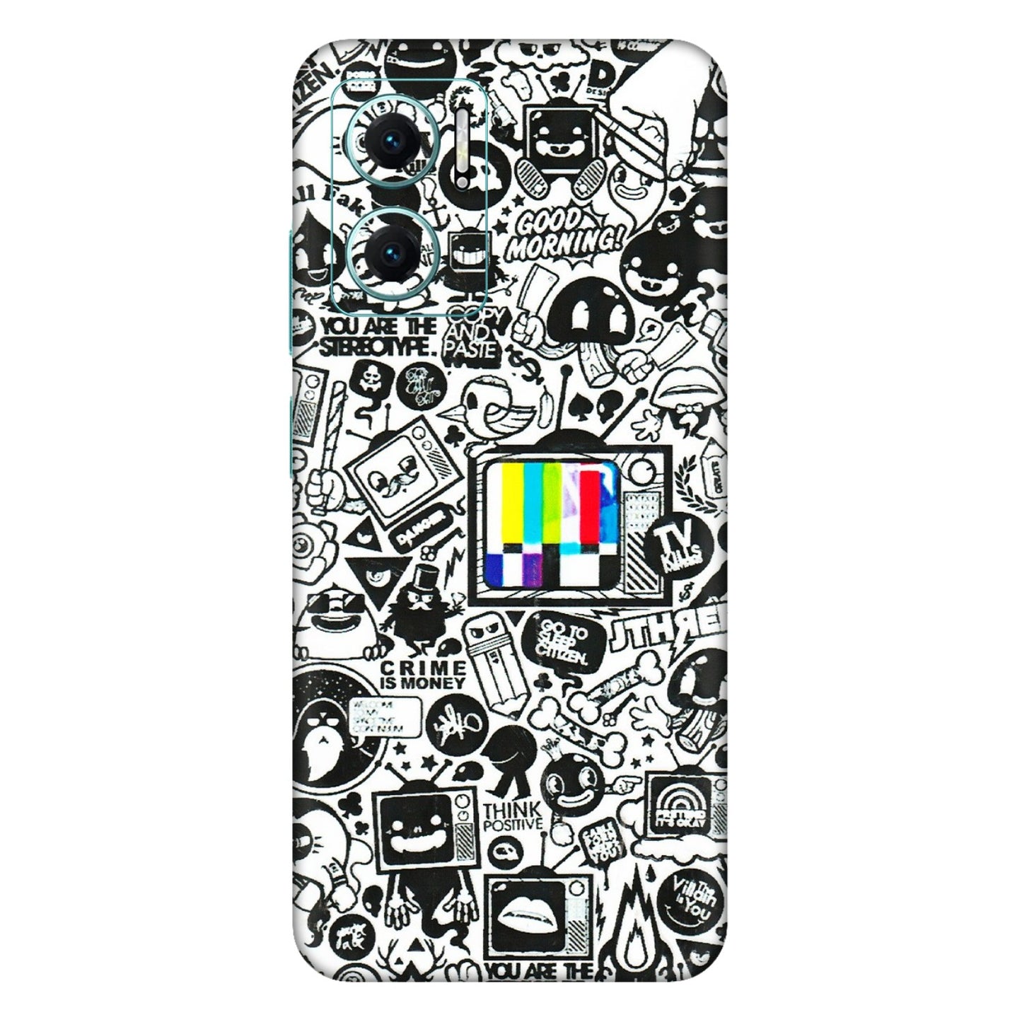 Xiaomi Redmi Phone Skins (All Models) - Doodles Positive Art - 3D Embossed Finish (L-263) Mi 10 5G