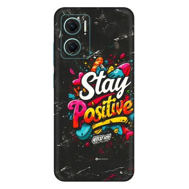Xiaomi Redmi Phone Skins (All Models) - Stay Positive Black - 3D Embossed Finish (L-31) Mi 10 5G