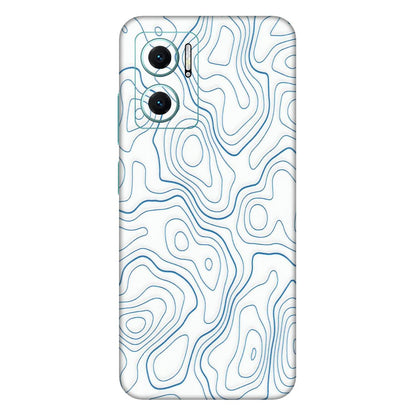Xiaomi Redmi Phone Skins (All Models) - Blue And White Swirls - Matte Finish (M-139) Mi 10 5G