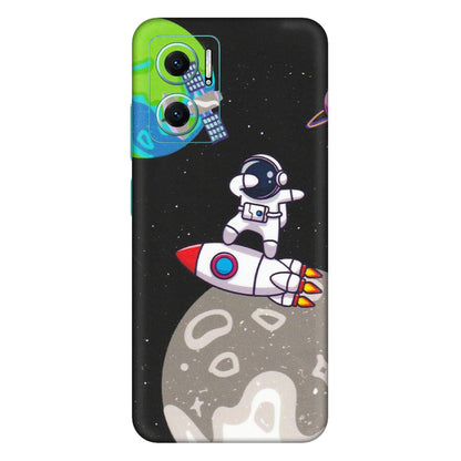 Xiaomi Redmi Phone Skins (All Models) - Astronaut Vibing Toon Running - Matte Finish (M-39) Mi 10 5G