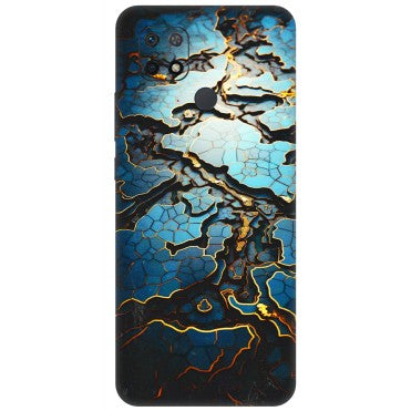 Xiaomi Redmi Phone Skins (All Models) - Blue Gold Abstract - 3D Embossed Finish (L-11) Redmi 10