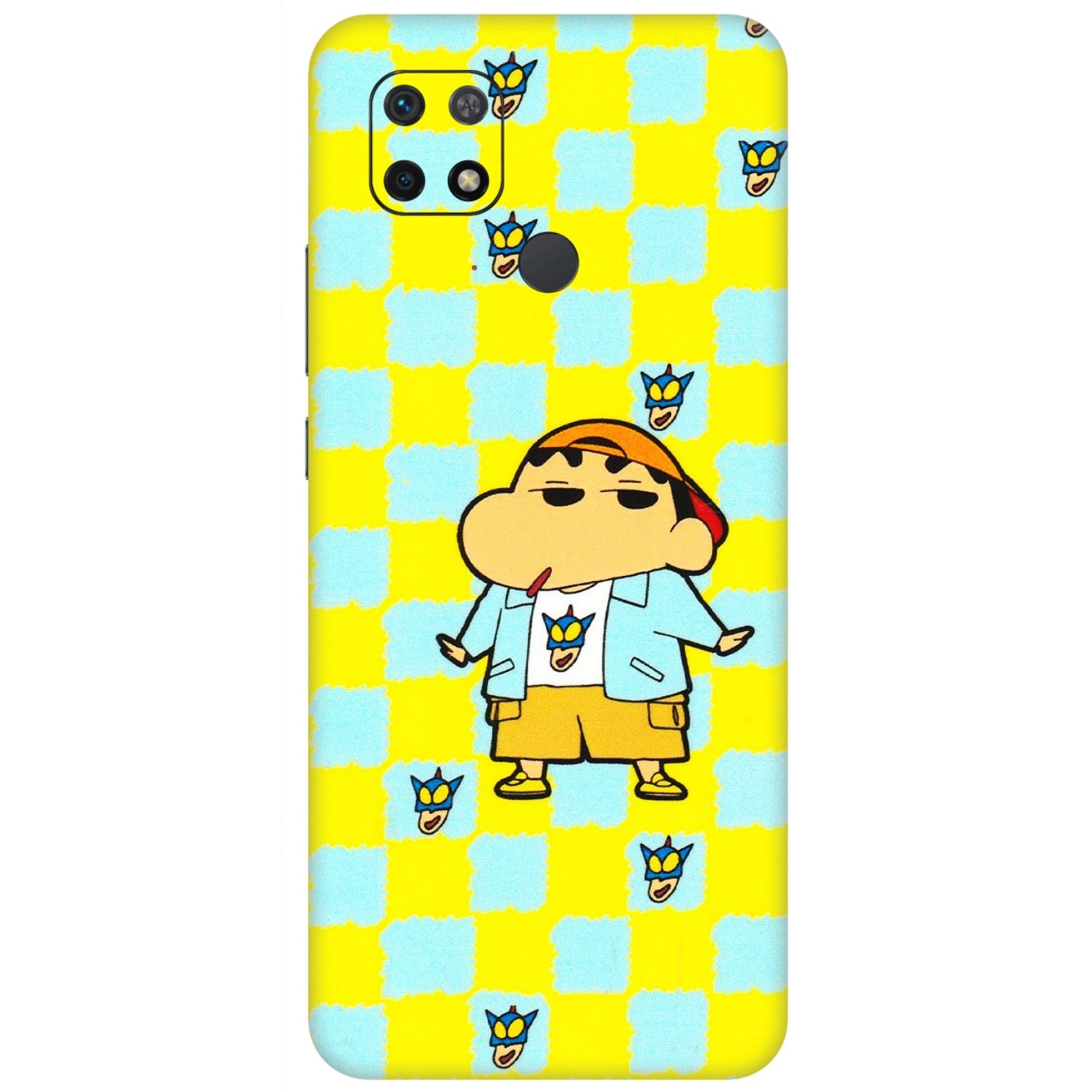 Xiaomi Redmi Phone Skins (All Models) - Yellow Blue Shinchan Cute - 3D Embossed Finish (L-221) Redmi 10