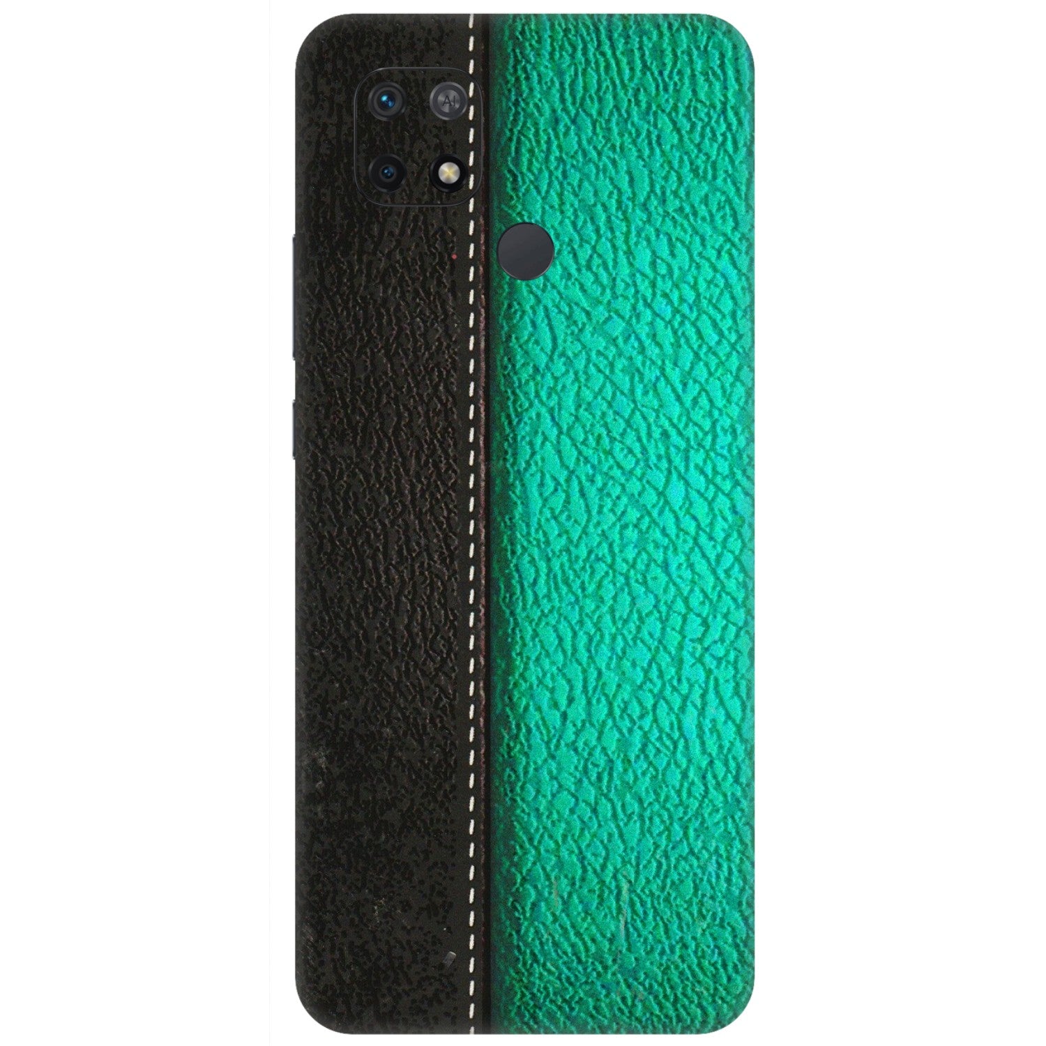 Xiaomi Redmi Phone Skins (All Models) - Black Green Dual  Leather Stich - 3D Embossed Finish (L-233) Redmi 10