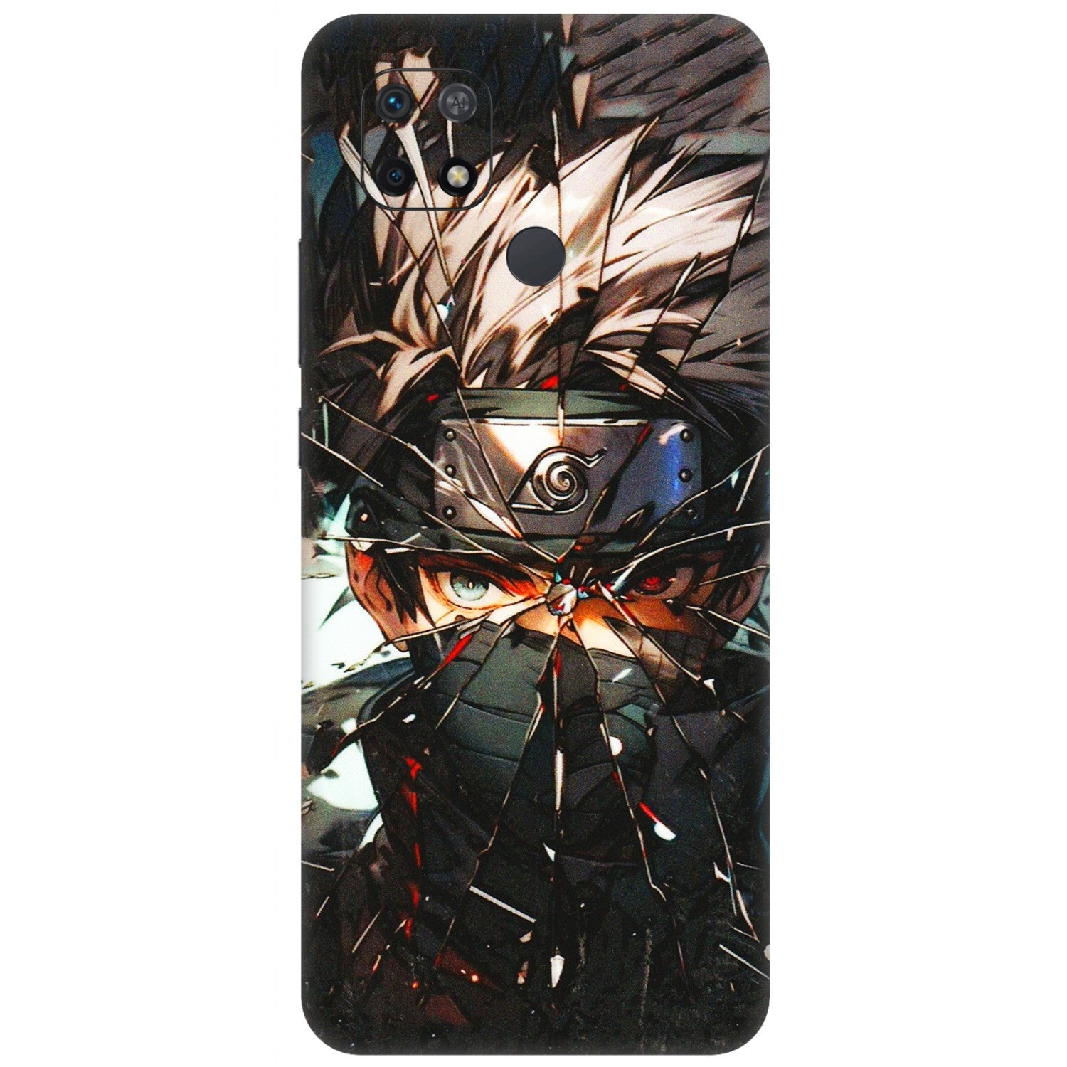 Xiaomi Redmi Phone Skins (All Models) - Kakashi Shattered Glass Effect - 3D Embossed Finish (L-237) Redmi 10