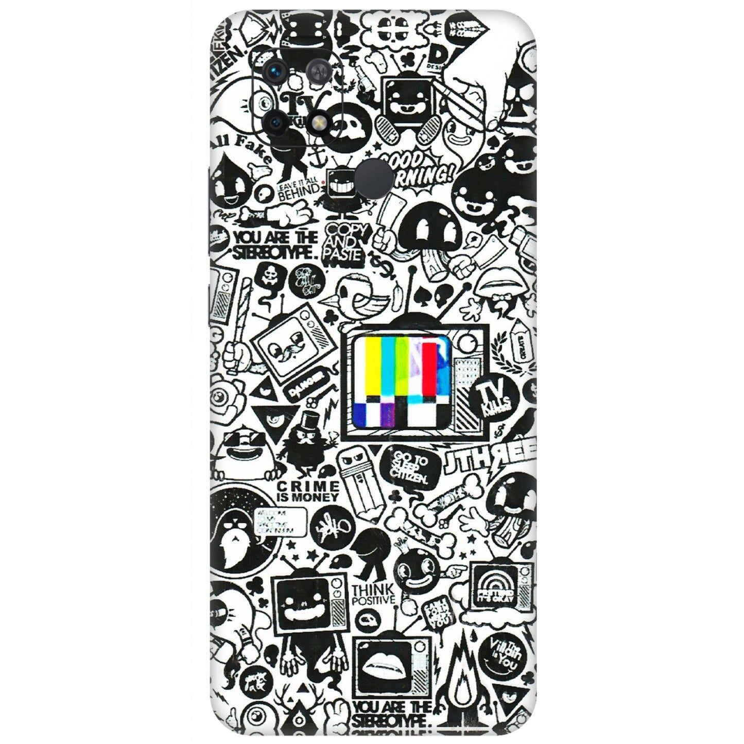 Xiaomi Redmi Phone Skins (All Models) - Doodles Positive Art - 3D Embossed Finish (L-263) Redmi 10