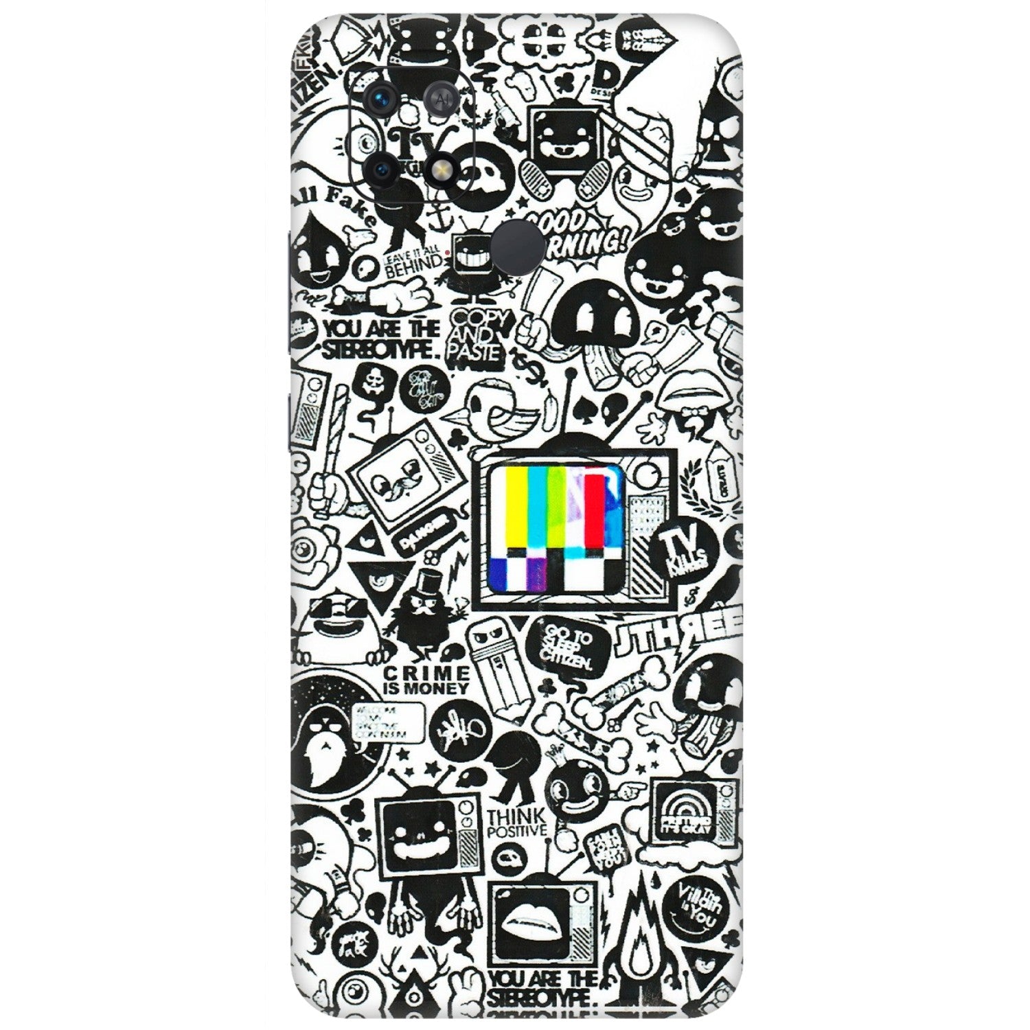 Xiaomi Redmi Phone Skins (All Models) - Doodles Positive Art - 3D Embossed Finish (L-263) Redmi 10