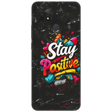 Xiaomi Redmi Phone Skins (All Models) - Stay Positive Black - 3D Embossed Finish (L-31) Redmi 10
