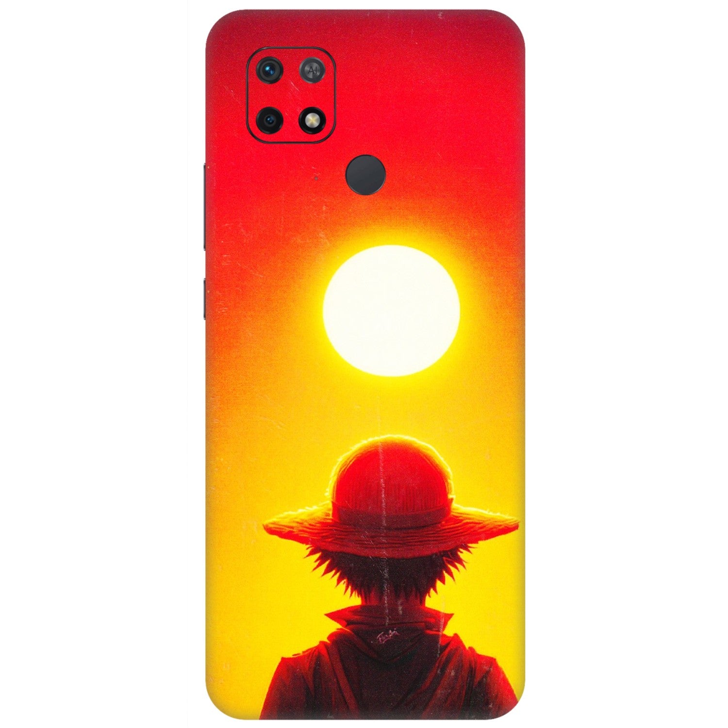 Xiaomi Redmi Phone Skins (All Models) - Cool Sunset With Monkey D.Luffy Anime - 3D Embossed Finish (L-329) Redmi 10
