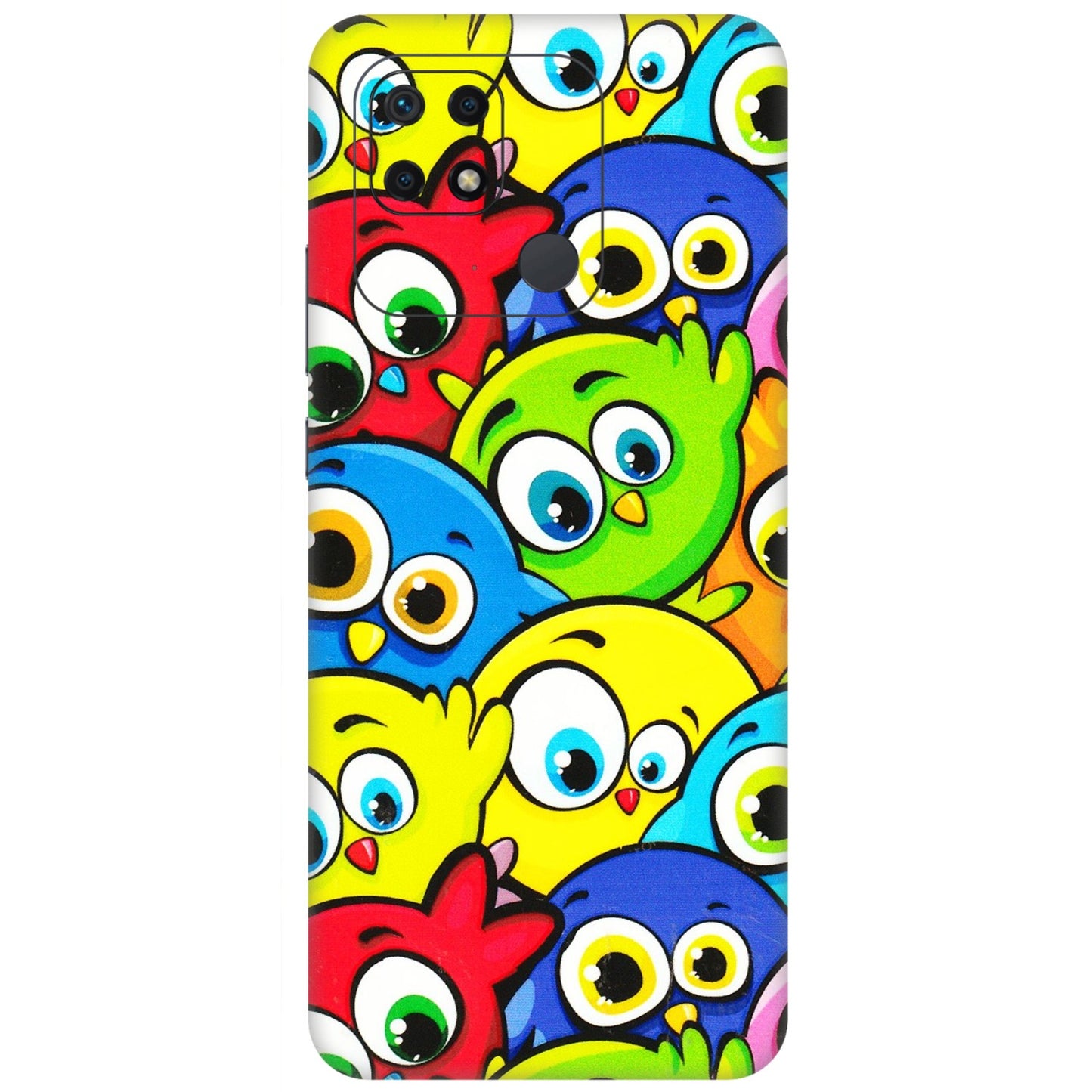 Xiaomi Redmi Phone Skins (All Models) - Cute Fluffy Birds - 3D Embossed Finish (L-213) Redmi 10 Power