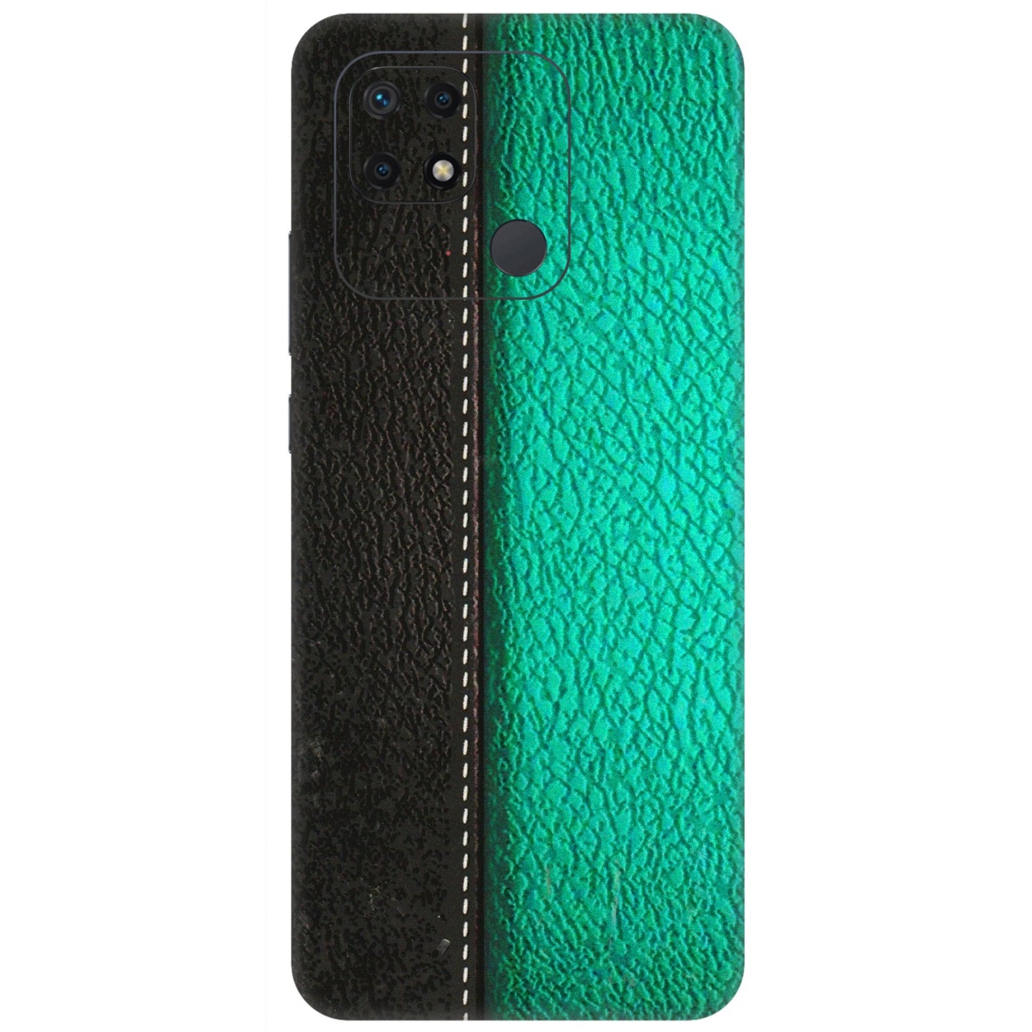 Xiaomi Redmi Phone Skins (All Models) - Black Green Dual  Leather Stich - 3D Embossed Finish (L-233) Redmi 10 Power
