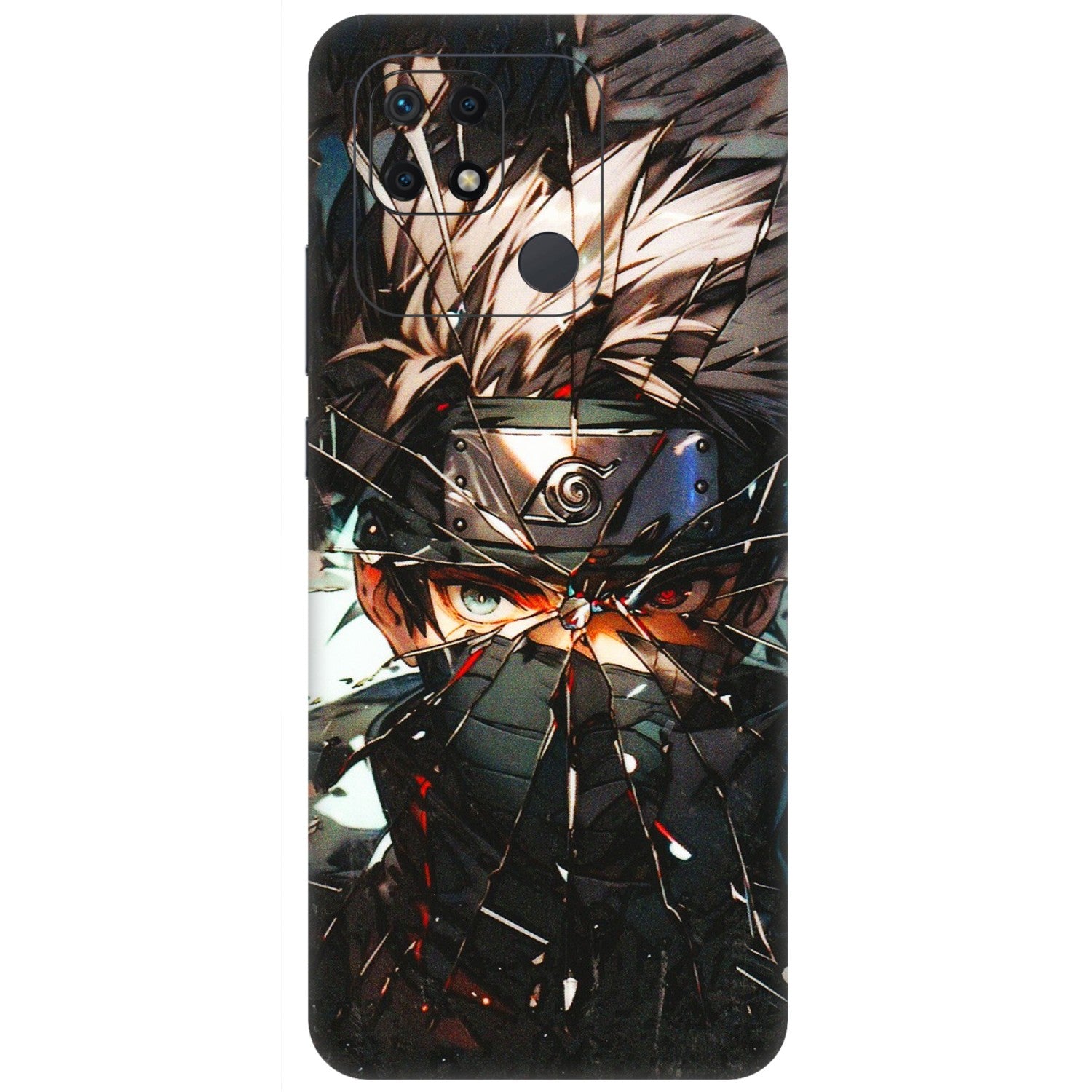 Xiaomi Redmi Phone Skins (All Models) - Kakashi Shattered Glass Effect - 3D Embossed Finish (L-237) Redmi 10 Power