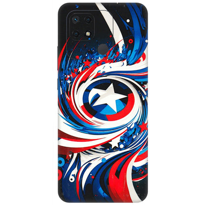Xiaomi Redmi Phone Skins (All Models) - Captain America Logo - 3D Embossed Finish (L-307) Redmi 10 Power