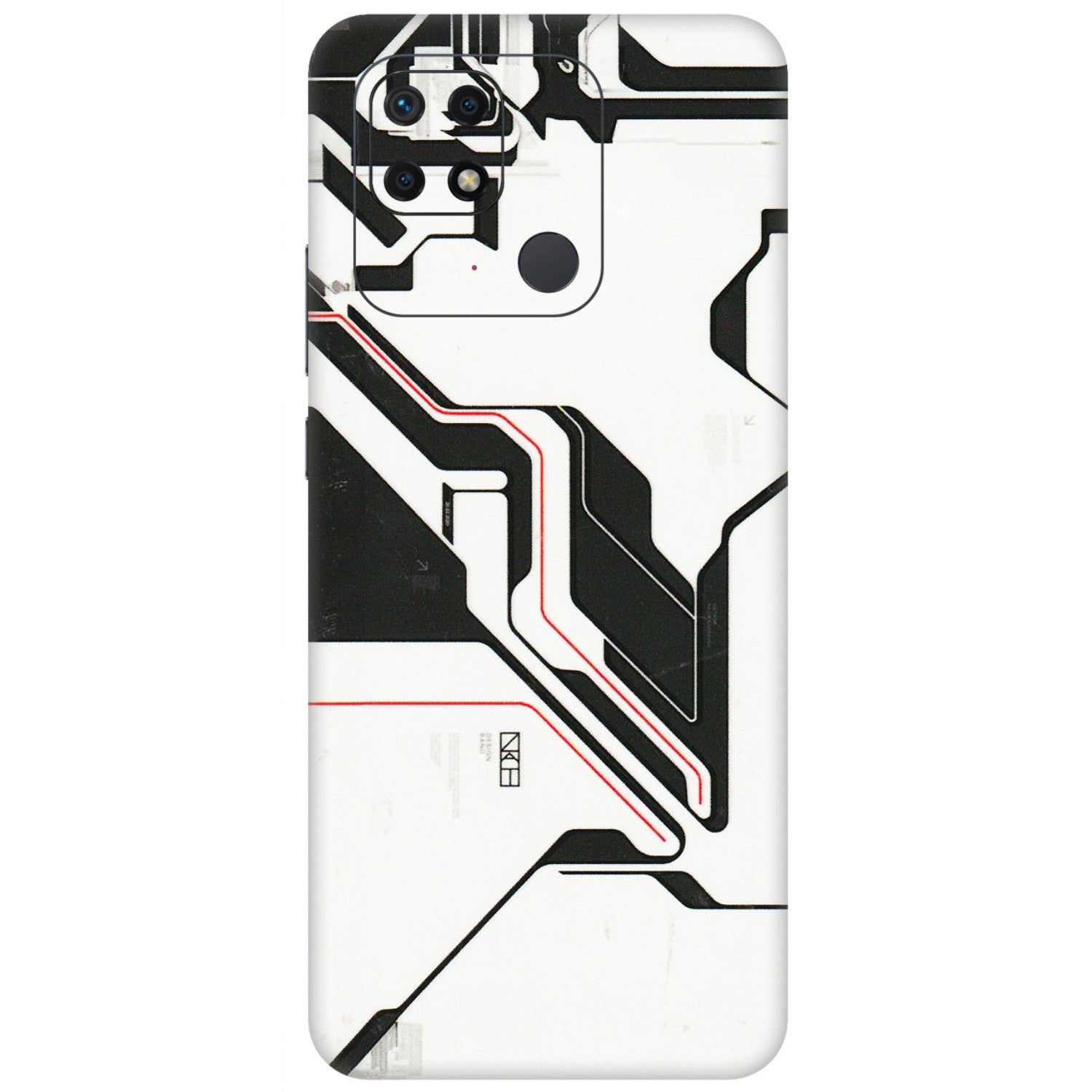 Xiaomi Redmi Phone Skins (All Models) - White Techy Logo - 3D Embossed Finish (L-312) Redmi 10 Power