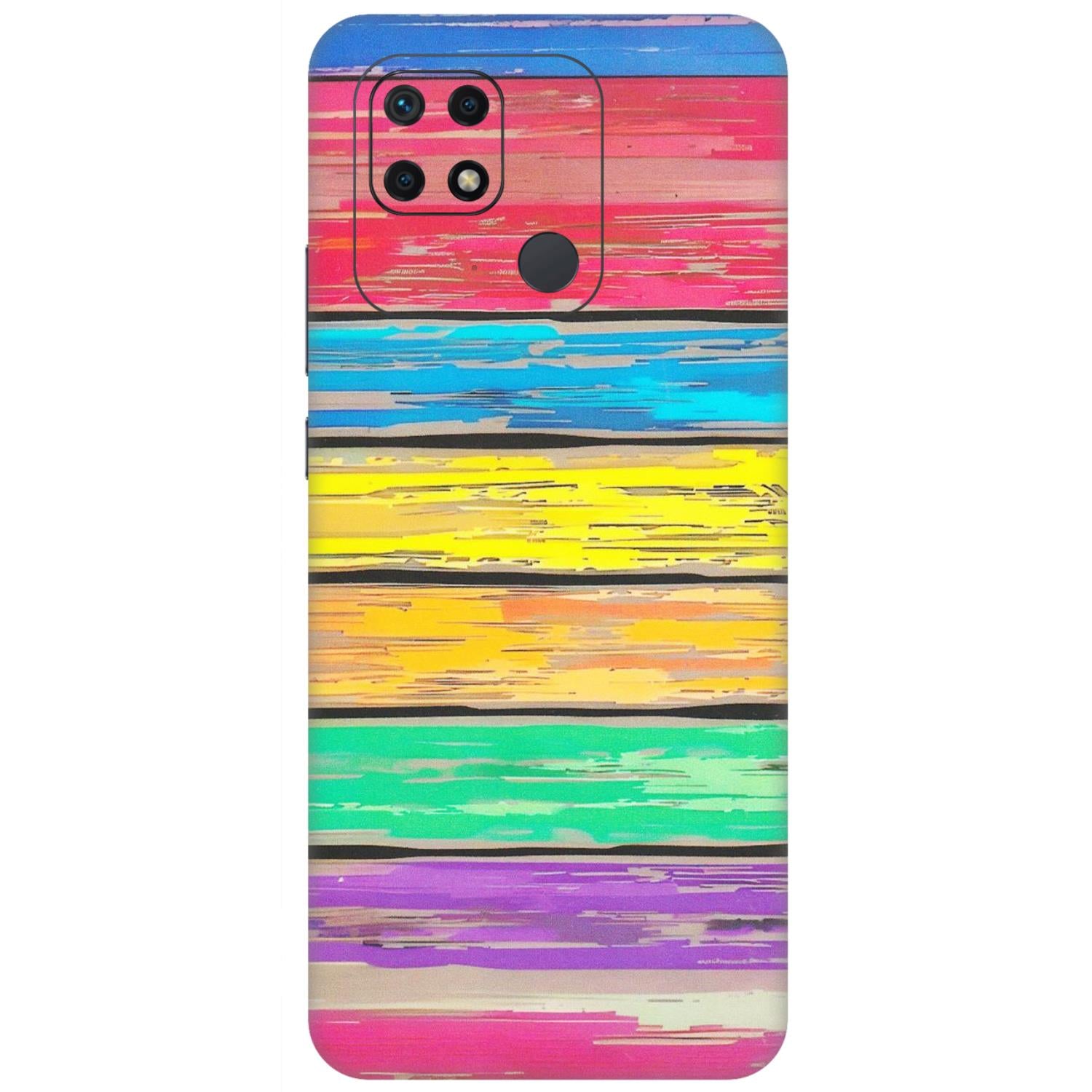 Xiaomi Redmi Phone Skins (All Models) - Multi Colour Wooden Wall - Matte Finish (M-96) Redmi 10 Power