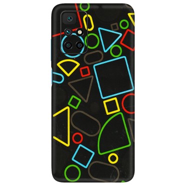 Xiaomi Redmi Phone Skins (All Models) - Black Shapes - 3D Embossed Finish (L-131) Redmi 10 Prime