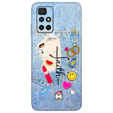 Xiaomi Redmi Phone Skins (All Models) - Denim Jeans Pocket - 3D Embossed Finish (L-134) Redmi 10 Prime