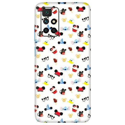 Xiaomi Redmi Phone Skins (All Models) - Minnie Mouse & Donald Doodles s - 3D Embossed Finish (L-194) Redmi 10 Prime