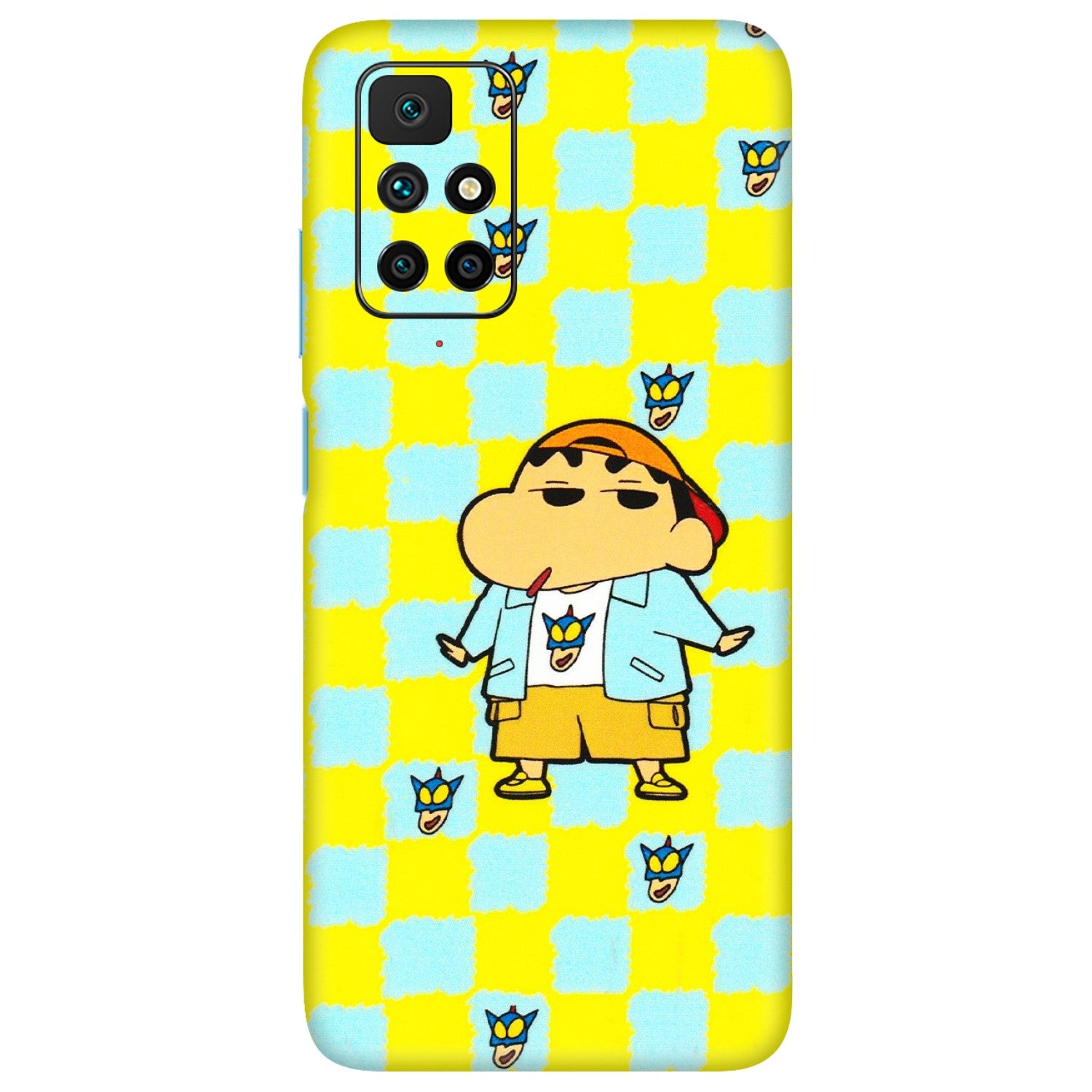 Xiaomi Redmi Phone Skins (All Models) - Yellow Blue Shinchan Cute - 3D Embossed Finish (L-221) Redmi 10 Prime