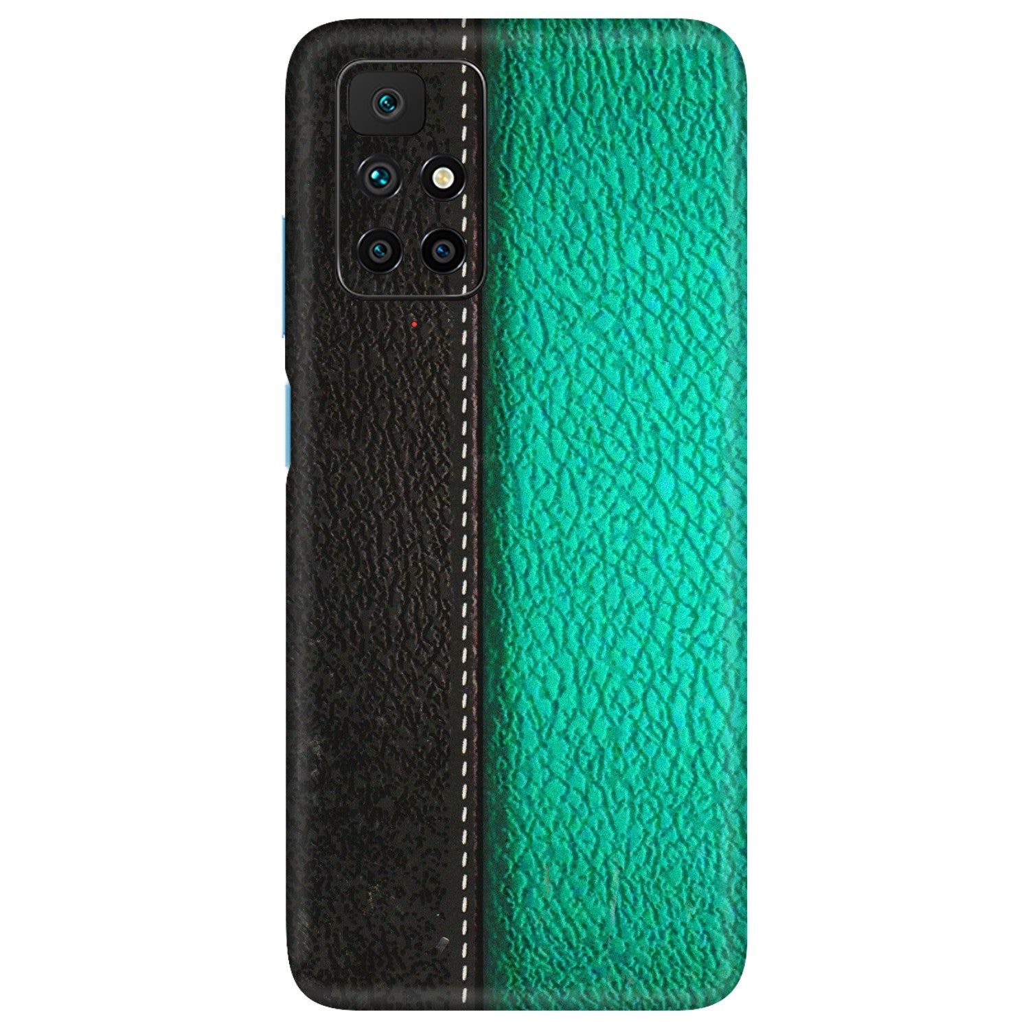 Xiaomi Redmi Phone Skins (All Models) - Black Green Dual  Leather Stich - 3D Embossed Finish (L-233) Redmi 10 Prime