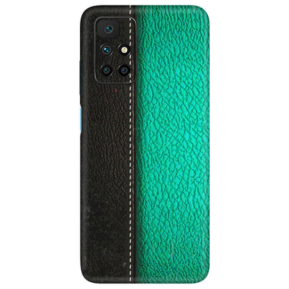 Xiaomi Redmi Phone Skins (All Models) - Black Green Dual  Leather Stich - 3D Embossed Finish (L-233) Redmi 10 Prime
