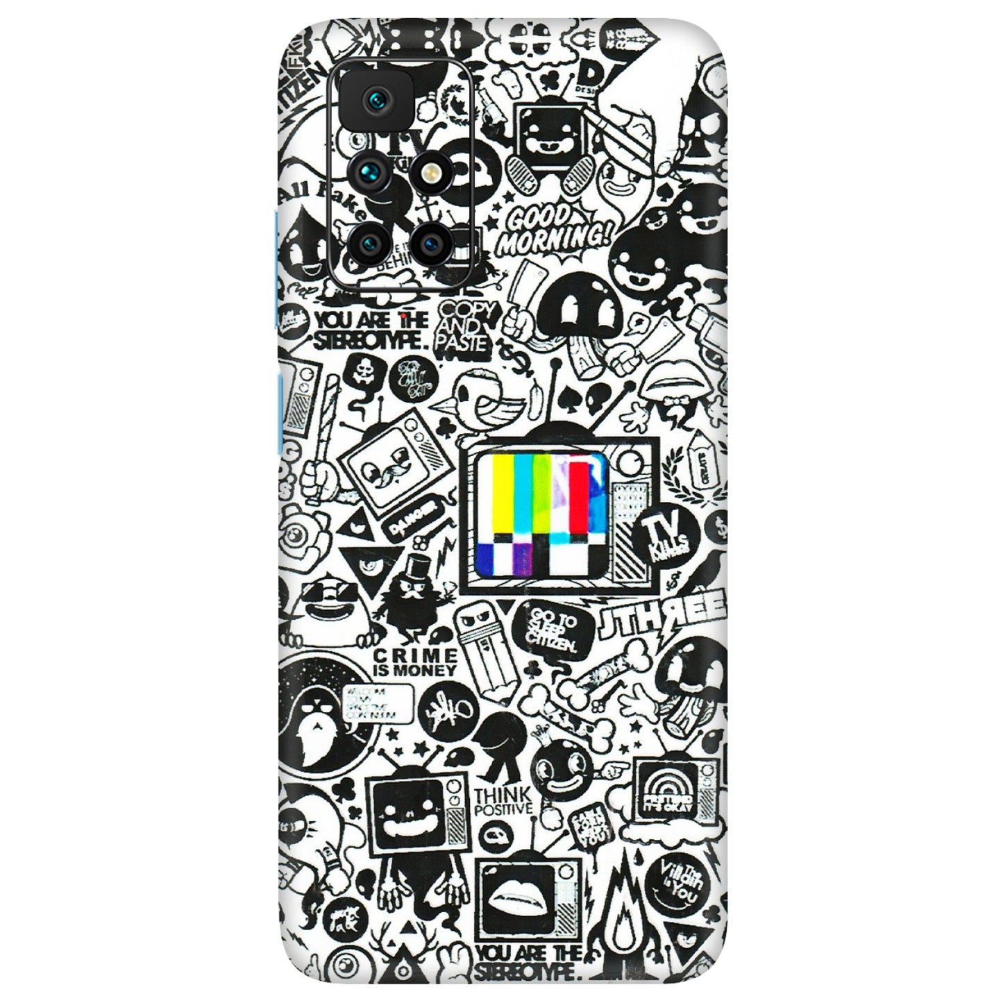 Xiaomi Redmi Phone Skins (All Models) - Doodles Positive Art - 3D Embossed Finish (L-263) Redmi 10 Prime