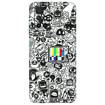 Xiaomi Redmi Phone Skins (All Models) - Doodles Positive Art - 3D Embossed Finish (L-263) Redmi 10 Prime