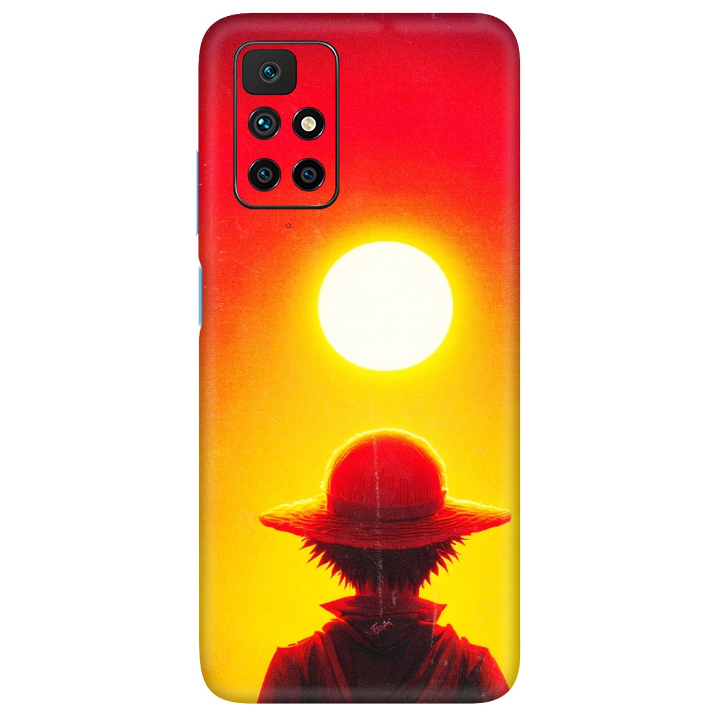 Xiaomi Redmi Phone Skins (All Models) - Cool Sunset With Monkey D.Luffy Anime - 3D Embossed Finish (L-329) Redmi 10 Prime