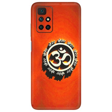 Xiaomi Redmi Phone Skins (All Models) - Aum Shiv Orange - 3D Embossed Finish (L-32) Redmi 10 Prime