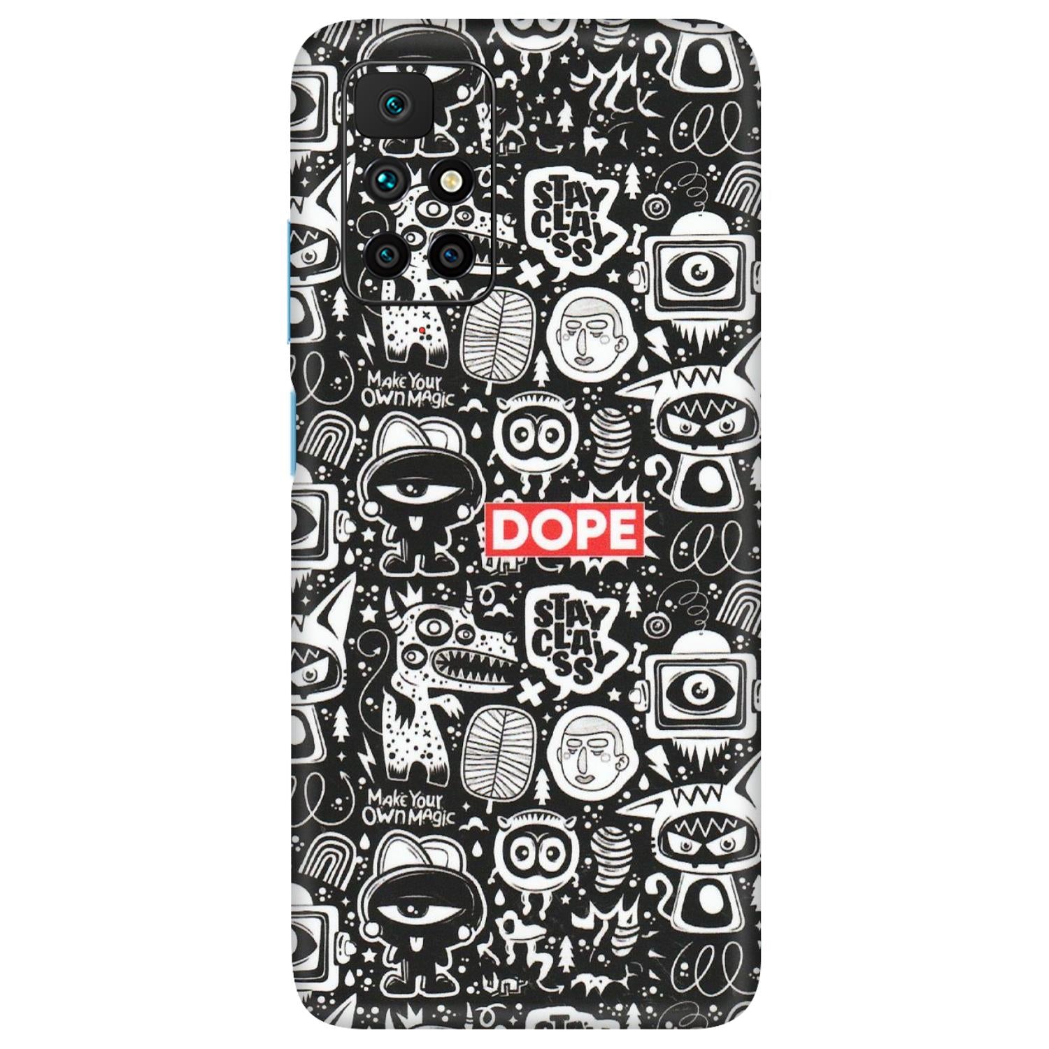 Xiaomi Redmi Phone Skins (All Models) - Dope Stay Classy Black Doodles - Matte Finish (M-126) Redmi 10 Prime